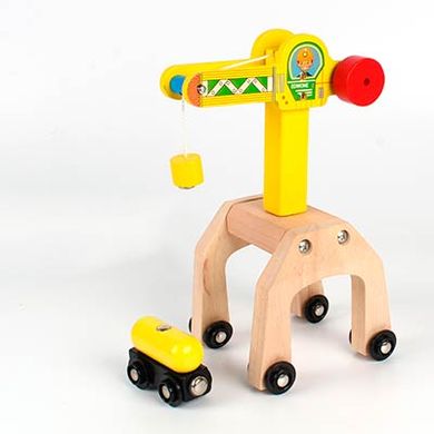 Іграшковий кран з дерева Edwone для залізних доріг, 3+