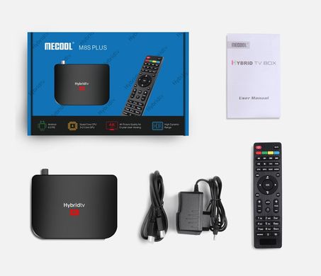 Mecool M8S Plus DVB-T2, S905X2, 2/16, гібридна смарт приставка, Android TV Box