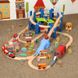Детская игрушечная железная дорога из дерева Iekool, 100 деталей, 120x70 (Brio, Ikea, Playtive), Без электро локомотива