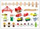 Детская игрушечная железная дорога из дерева EdWone, 80 деталей (Brio, Ikea, Playtive) E21A09
