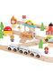Детская железная дорога из дерева EdWone, 60 деталей (Brio, Ikea, Playtive) E21С25