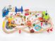 Дитяча іграшкова залізниця з дерева Iekool, 100 деталей, 110x72 (Brio, Ikea, Playtive), Без електро локомотива