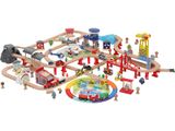 Дитяча іграшкова залізниця з дерева Iekool, 150 деталей, 142x132 (Brio, Ikea, Playtive)