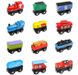 Набір поїздів і вагонів 12 шт до дерев'яної дороги Brio, Ikea lillabo, Edwone та інших (E16C01)