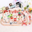 Дитяча іграшкова залізниця з дерева Iekool, 146 деталей, 126x100 (Brio, Ikea, Playtive)