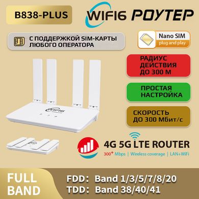 Роутер 4G CPE B838 со встроенным модемом, WiFi, USB Type-C