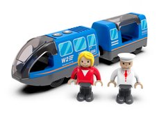 Електричний локомотив з вагонами Myka Fort, 3+ (Edwone, Brio, Ikea) Синій