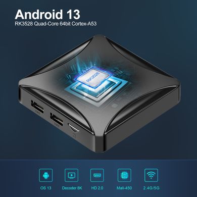 X88 mini 13 4/64, Android 13, Wifi 2.4G/5G, Bluetooth з аеропультом