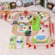 Дитяча іграшкова залізниця з дерева Iekool, 110 деталей, 102x125 (Brio, Ikea, Playtive), Без електро локомотива