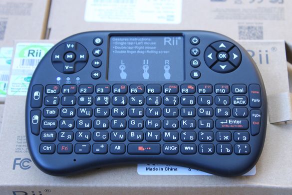 Безпровідна міні клавіатура Rii i8 mini+ з підсвіткою (RT-MWK08+)