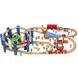 Дитяча іграшкова залізниця з дерева Iekool, 100 деталей, 120x70 (Brio, Ikea, Playtive), Електро локомотив