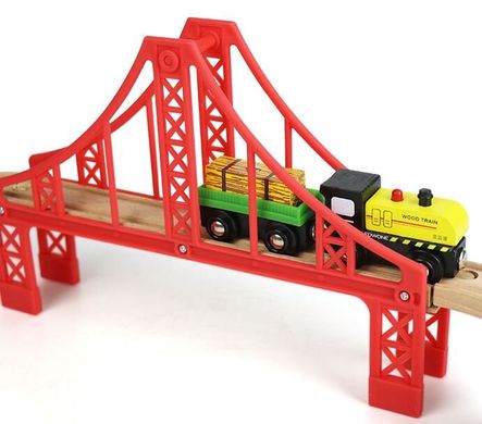 Детская игрушечная железная дорога из дерева EdWone, 80 деталей (Brio, Ikea, Playtive) E18A12, E21A09