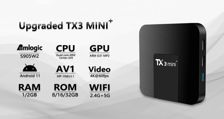 Tanix TX3 Mini plus 2/16 ГБ, S905W2, Android 11, AV1