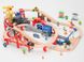 Детская игрушечная железная дорога из дерева Iekool, 90 деталей, 102x65 (Brio, Ikea, Playtive), Электро локомотив