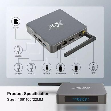 X96 X6 8/64 | Rockchip RK3356 | Smart TV Box | Android 11 | Смарт ТВ Приставка