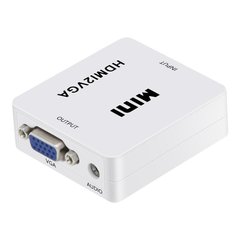 Конвертер адаптер перехідник HDMI на VGA відео з аудіо 1080P + 3.5 Audio