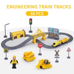 Дитяча залізниця "Інженерне місто", 66 деталей, жовтий (AU1881), Електро локомотив