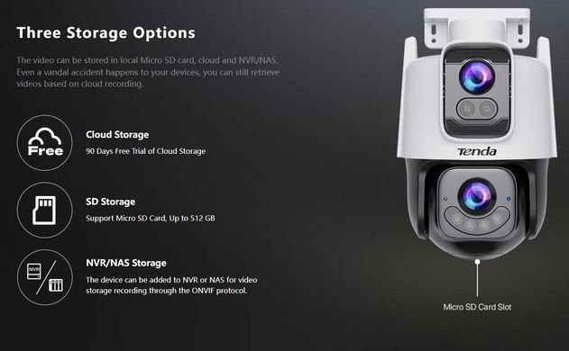 Tenda TC3H210C - подвійна вулична камера 2x5 МП з Wi-Fi 6