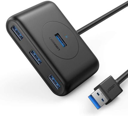 USB-хаб Ugreen USB 3.0 hub 4 порти 1.5 м Black (CR113)