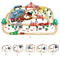 Детская игрушечная железная дорога из дерева EdWone, 168 деталей (Brio, Ikea) E21A07