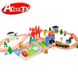 Железная дорога из дерева детская Acool Toy, 80 деталей, 62x83 (Brio, Ikea, Playtive) AC7506, Электро локомотив