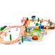 Залізниця з дерева дитяча Acool Toy, 80 деталей, 62x83 (Brio, Ikea, Playtive) AC7506, Без електро локомотива