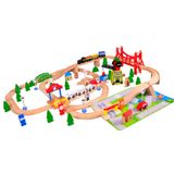 Детская железная дорога из дерева Acool Toy, 80 деталей, 92x89 (Brio, Ikea, Playtive) AC7507