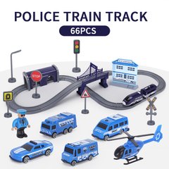 Дитяча залізниця "Поліцейська станція", 66 деталей, синій (AU1882), Електро локомотив