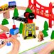 Детская железная дорога из дерева Acool Toy, 80 деталей, 92x89 (Brio, Ikea, Playtive) AC7507, Электро локомотив