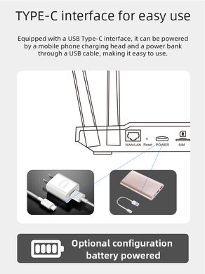 Роутер 4G WIFI CPE B828 Plus, акумулятор 3000мА, USB Type-C (Lifecell, Vodafone, Kyivstar)