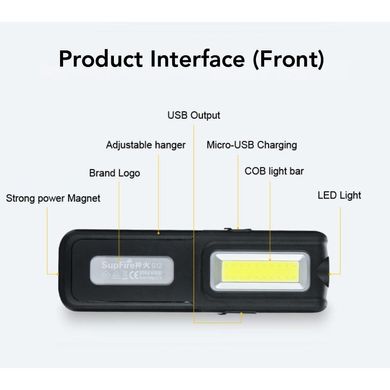 Ліхтарик SuperFire G12, 2400 mAh, USB Type-C, Powerbank