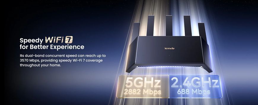 Маршрутизатор Tenda BE3600 &mdash; роутер Wi-Fi 7 з MLO та Mesh