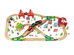 Дитяча іграшкова залізниця з дерева EdWone, 110 деталей (Brio, Ikea) E17P04