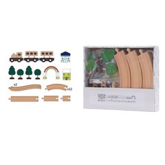 Набір деревяних рейок для залізниці з дерева 30 шт. (Edwone, Iekool, IKEA, Brio)