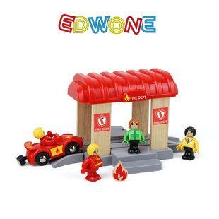 Пожежне депо до залізниці з дерева Edwone, Iekool, IKEA, Brio