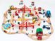 Детская игрушечная железная дорога из дерева Iekool, 110 деталей, 102x115 (Brio, Ikea, Playtive), Без электро локомотива